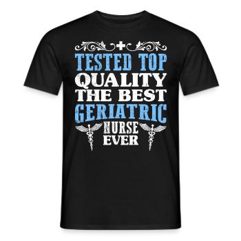 Qualité supérieure la meilleure infirmière gériatrique - T-shirt homme - noir - Devant - AI Model Male 178 light (178cm)