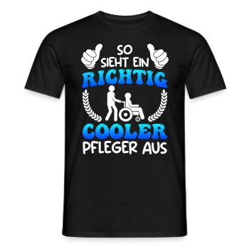 So sieht ein cooler Pfleger aus Altenpfleger - Männer T-Shirt - Schwarz - Vorne - AI Model Male 178 light (178cm)