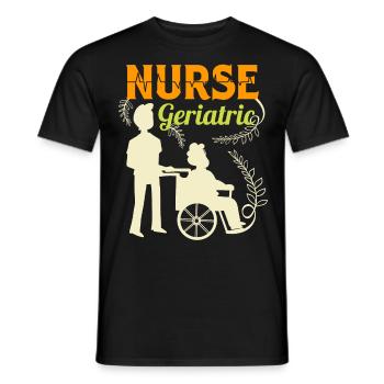 Geriatric Nurse Altenpflegerin Altenpfleger - Men's T-Shirt - black - Front - AI Model Male 178 light (178cm)