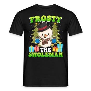 Frosty the Swoleman Schneemann Kraftsport - Männer T-Shirt - Schwarz - Vorne - AI Model Male 178 light (178cm)