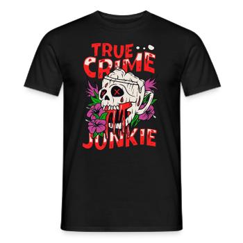 True Crime Junkie - Men's T-Shirt - black - Front - AI Model Male 178 light (178cm)