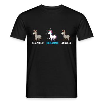 Einhorn Beamter Anwalt Hebamme - Männer T-Shirt - Schwarz - Vorne - AI Model Male 178 light (178cm)