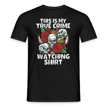 True Crime Junkie - Men's T-Shirt - black - Front - AI Model Male 178 light (178cm)