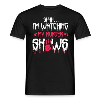 Chut, je regarde mes émissions de meurtre - T-shirt homme - noir - Devant - AI Model Male 178 light (178cm)