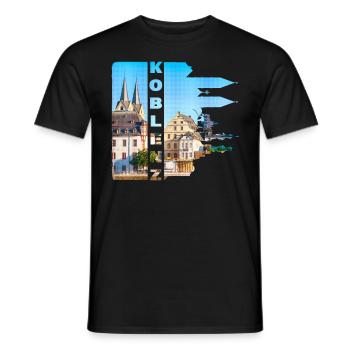 Koblenz Germany City Skyline Home Love - Men's T-Shirt - black - Front - AI Model Male 178 light (178cm)