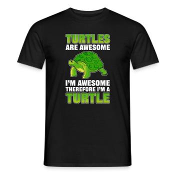 Turtles Are Awesome I'm Awesome Therefore I'm A - Männer T-Shirt - Schwarz - Vorne - AI Model Male 178 light (178cm)