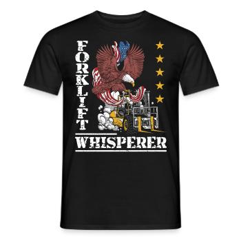 Conducteur de chariot élévateur certifié - T-shirt homme - noir - Devant - AI Model Male 178 light (178cm)