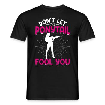 Shooting Sports Weapons Ammunition Collector Gun Girl Life - Men's T-Shirt - black - Front - AI Model Male 178 light (178cm)