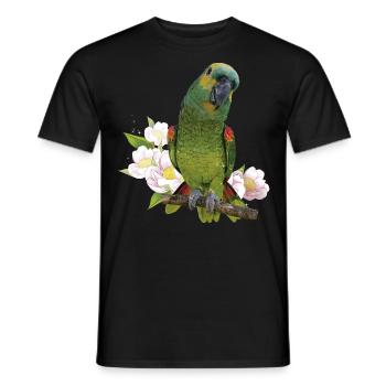 The blue-fronted amazon - Men's T-Shirt - black - Front - AI Model Male 178 light (178cm)