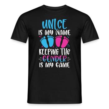 Uncle Is My Name Keeping The Gender Is My Game - Men's T-Shirt - black - Front - AI Model Male 178 light (178cm)