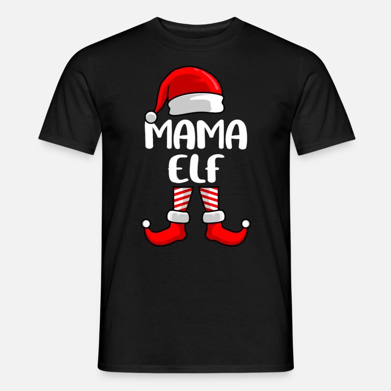 Mama Elfe Mutter Weihnachten Elf - Männer T-Shirt - Schwarz