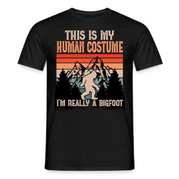 C’est mon costume humain, je suis vraiment un Bigfoot - T-shirt homme - noir - Devant - AI Model Male 178 light (178cm)