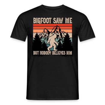 Bigfoot m’a vu mais personne ne le croit. - T-shirt homme - noir - Devant - AI Model Male 178 light (178cm)