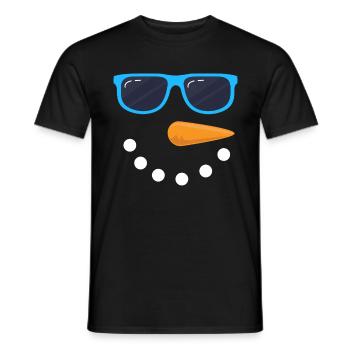 Snowman Face Sunglasses Snowman Costume - Men's T-Shirt - black - Front - AI Model Male 178 light (178cm)