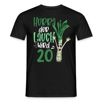 Hurra der Lauch wird 20 - Männer T-Shirt - Schwarz - Vorne - AI Model Male 178 light (178cm)