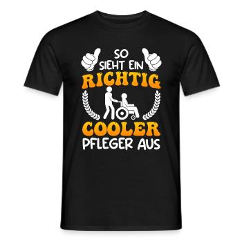 So sieht ein cooler Pfleger aus Altenpfleger - Männer T-Shirt - Schwarz - Vorne - AI Model Male 178 light (178cm)