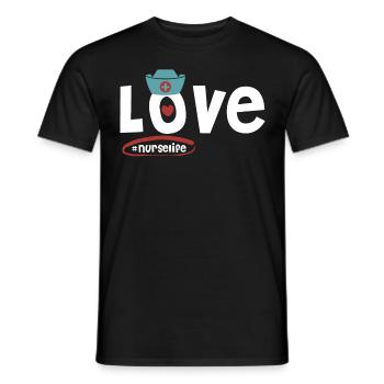 Nurselife Ich liebe meinen Job Krankenschwester - Männer T-Shirt - Schwarz - Vorne - AI Model Male 178 light (178cm)