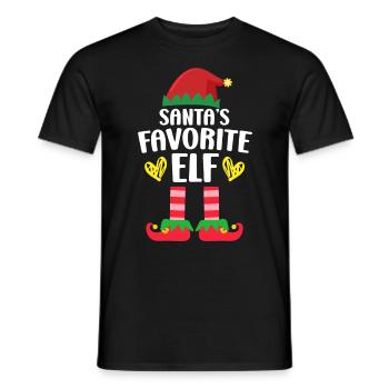 Santa's favorite elf Nicholas - Men's T-Shirt - black - Front - AI Model Male 178 light (178cm)