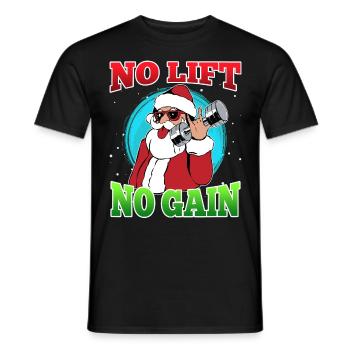 No Lift no Gain Nikolaus No Lift no Gift - Men's T-Shirt - black - Front - AI Model Male 178 light (178cm)