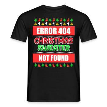 Christmas Sweater not Found Ugly Christmas - Men's T-Shirt - black - Front - AI Model Male 178 light (178cm)