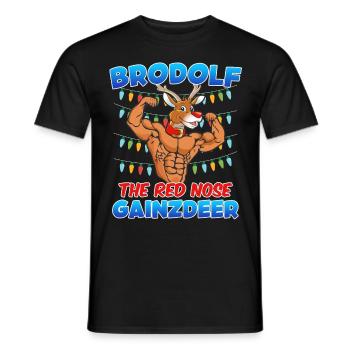 Brodolf the red Nose Gainzdeer Bodbuilder - Männer T-Shirt - Schwarz - Vorne - AI Model Male 178 light (178cm)