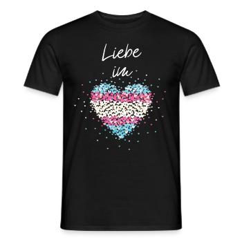 Liebe im Herz Transgender Transsexuell Flagge - Männer T-Shirt - Schwarz - Vorne - AI Model Male 178 light (178cm)
