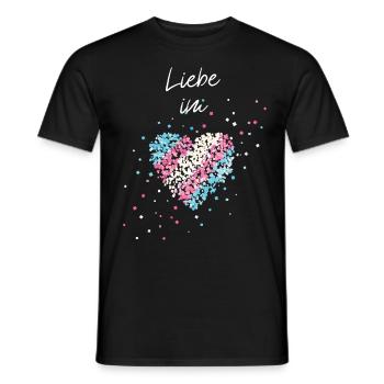 Liebe im Herz Transgender Transsexuell Trans - Männer T-Shirt - Schwarz - Vorne - AI Model Male 178 light (178cm)