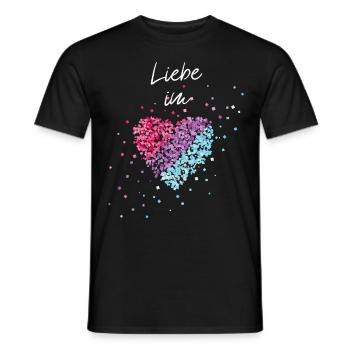 L’amour dans le cœur Bisexualité Bisexualité Gay Homo - T-shirt homme - noir - Devant - AI Model Male 178 light (178cm)