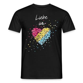 Love in the heart Pansexual community Pansexual - Men's T-Shirt - black - Front - AI Model Male 178 light (178cm)