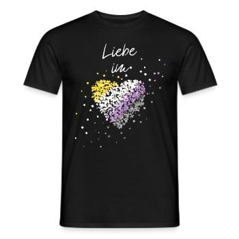 L’amour dans le cœur Asexuel Asexualité ACE Asexuels - T-shirt homme - noir - Devant - AI Model Male 178 light (178cm)