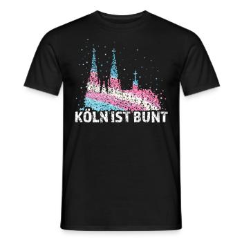 Kölner Dom Köln Kölle Transgender Transsexuell - Männer T-Shirt - Schwarz - Vorne - AI Model Male 178 light (178cm)