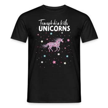Unicorn Transgender Transsexual Transphobia - Men's T-Shirt - black - Front - AI Model Male 178 light (178cm)