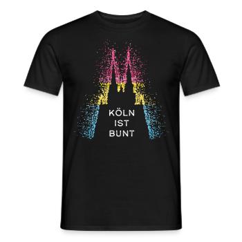 Cathédrale de Cologne Colonia Pansexuel Pansexuel - T-shirt homme - noir - Devant - AI Model Male 178 light (178cm)