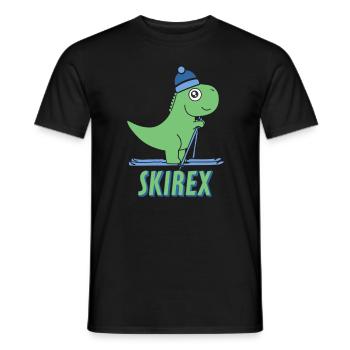 Ski T-Rex Ski Dino Winter Berge Alpen Piste Ski - Männer T-Shirt - Schwarz - Vorne - AI Model Male 178 light (178cm)