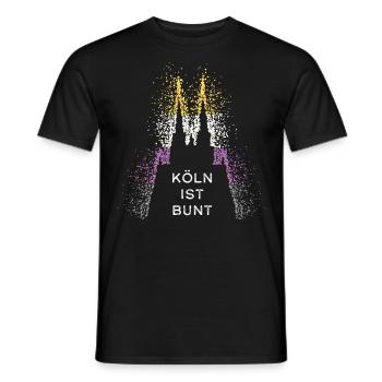 Cathédrale de Cologne Cologne Kölle Asexualité asexuée - T-shirt homme - noir - Devant - AI Model Male 178 light (178cm)