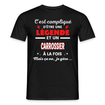C'est compliqué phrase drôle CARROSSIER - T-shirt homme - noir - Devant - AI Model Male 178 light (178cm)