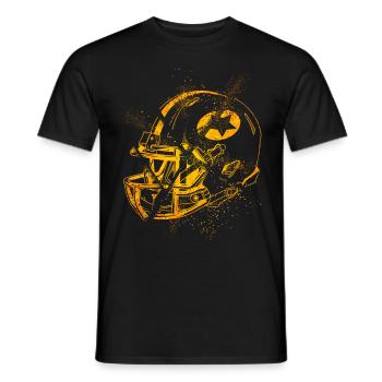 Casque de football américain Grunge Splash USA Sports - T-shirt homme - noir - Devant - AI Model Male 178 light (178cm)