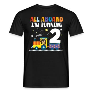 2 anniversaire All Aboard en tuning 2 2 ans - T-shirt homme - noir - Devant - AI Model Male 178 light (178cm)