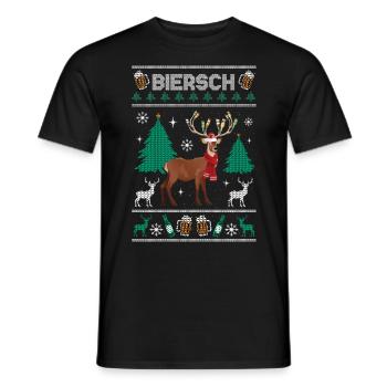 Noël Biersch Rudolf Affreux Cerf de Noël - T-shirt homme - noir - Devant - AI Model Male 178 light (178cm)