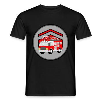 Feuerwehrauto - Männer T-Shirt - Schwarz - Vorne - AI Model Male 178 light (178cm)