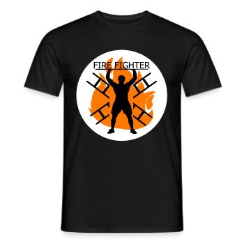 Fireman - Men's T-Shirt - black - Front - AI Model Male 178 light (178cm)