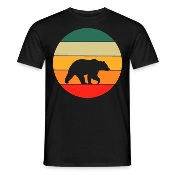 Retro Braunbär Grizzly Bär - Männer T-Shirt - Schwarz - Vorne - AI Model Male 178 light (178cm)