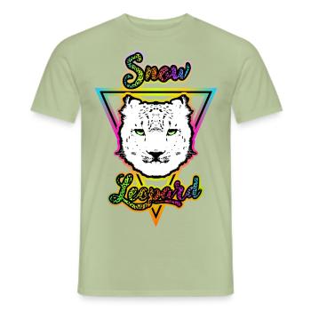 Snow Leopard - Men's T-Shirt - sage - Front - AI Model Male 178 light (178cm)