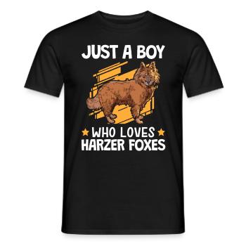 Le garçon des renards du Harz aime garder les renards - T-shirt homme - noir - Devant - AI Model Male 178 light (178cm)