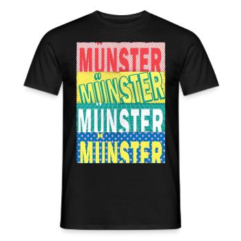 Münster Deutschland Stadt Schrift Skyline - Männer T-Shirt - Schwarz - Vorne - AI Model Male 178 light (178cm)