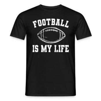 Le football est ma vie Joueur de football américain - T-shirt homme - noir - Devant - AI Model Male 178 light (178cm)