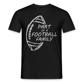 Un joueur de football américain fait partie de la famille du football américain - T-shirt homme - noir - Devant - AI Model Male 178 light (178cm)