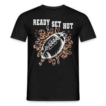 Joueur de football américain Ready Set Hat Athlète - T-shirt homme - noir - Devant - AI Model Male 178 light (178cm)