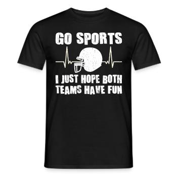 American Football Player Go Sports Sports Fan - Men's T-Shirt - black - Front - AI Model Male 178 light (178cm)