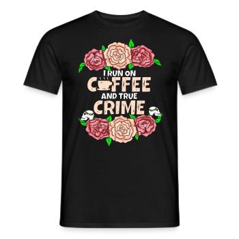 Je cours sur le café et le vrai crime - T-shirt homme - noir - Devant - AI Model Male 178 light (178cm)